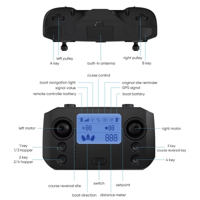 Прикормочный кораблик New Wave D20 с GPS, LED, АКБ 5200mah-5